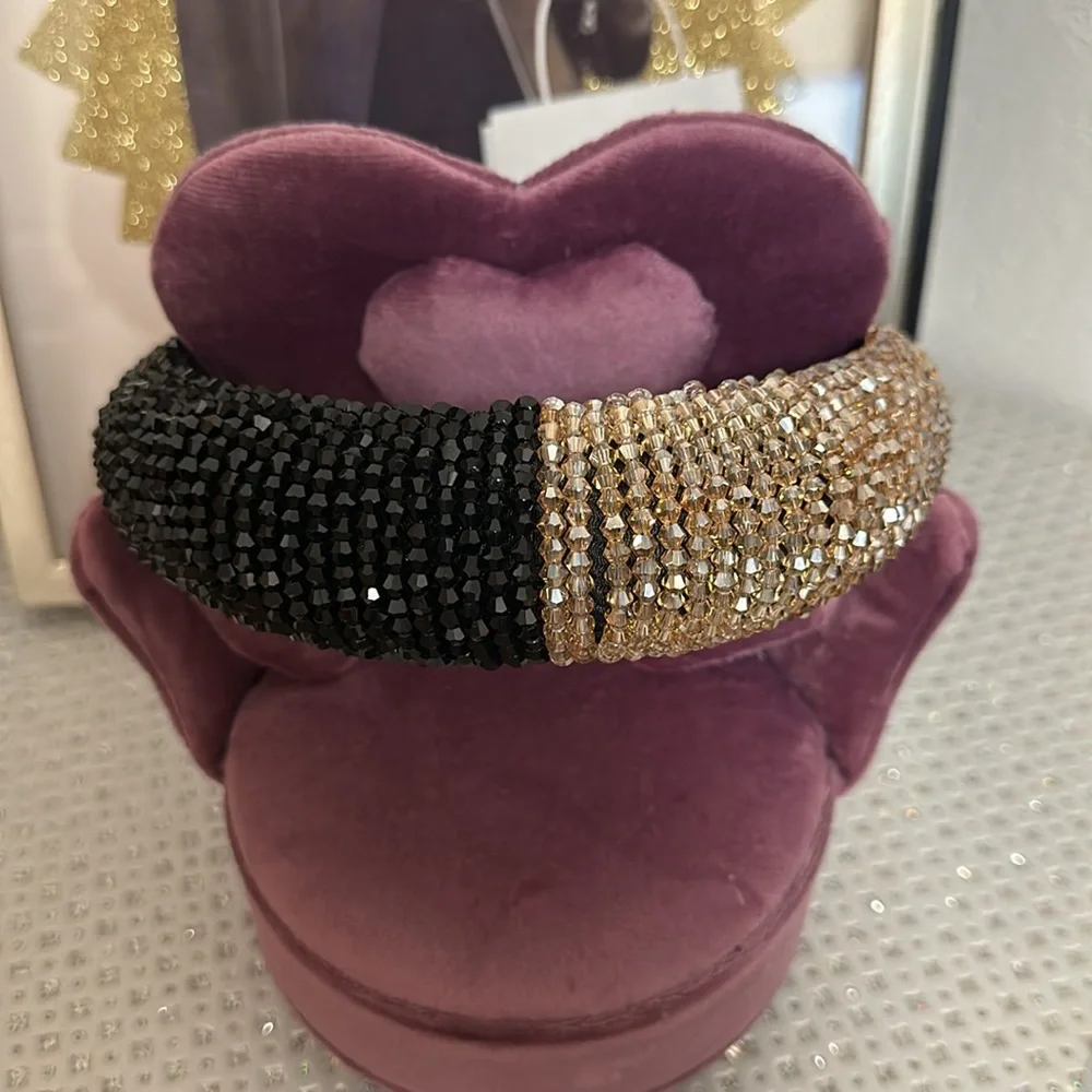 Black and Gold Sequin boutique Headband - NWOT